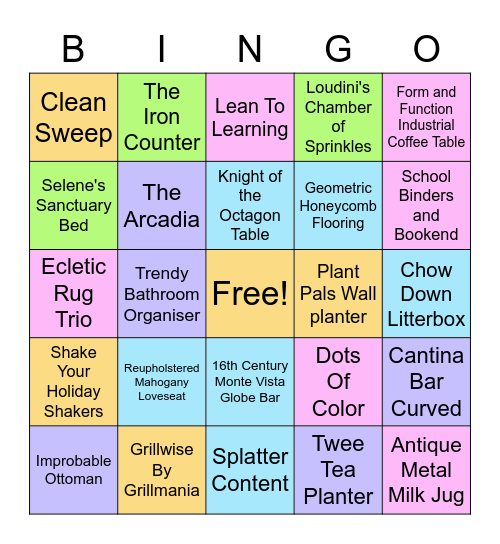 Willie Wave It Bingo Card