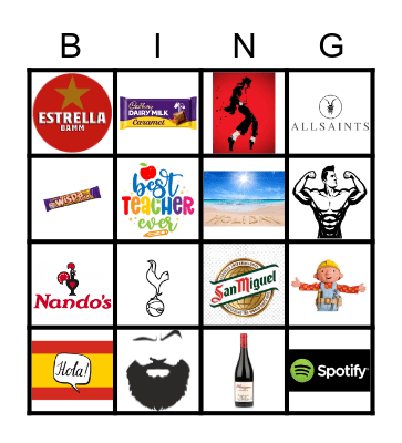 Alex's 30th Bingo Card