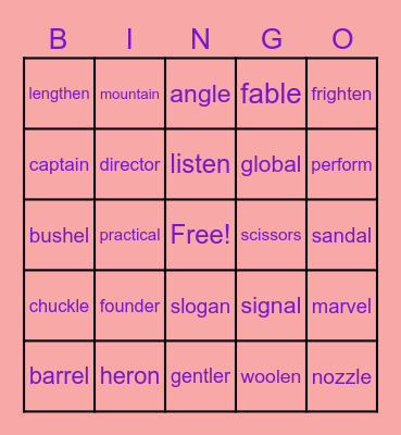 Wonders Spelling list #16 U4 W1 Bingo Card