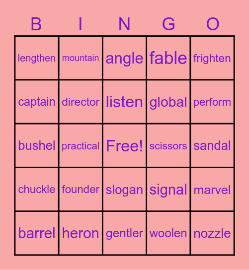 Wonders Spelling list #16 U4 W1 Bingo Card