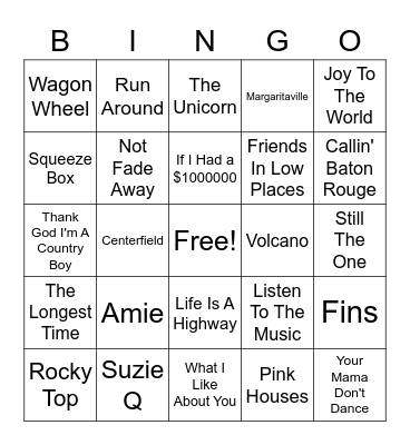 CJ's #1 Bingo Card