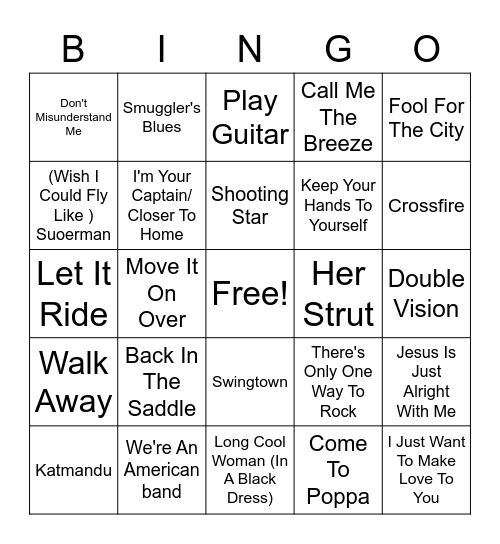 CJ's #2 Bingo Card