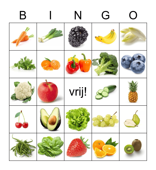 Groenten en fruit Bingo Card