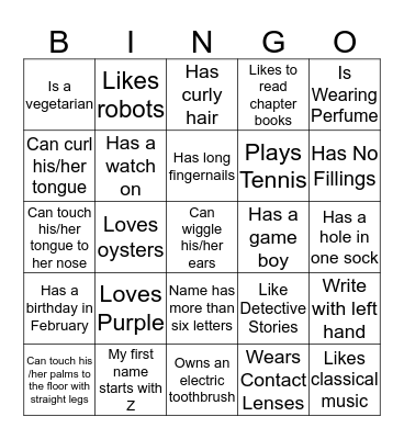 PEOPLE BINGO Card