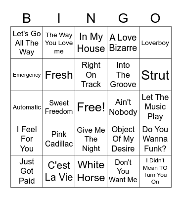 CJ's #4 Bingo Card