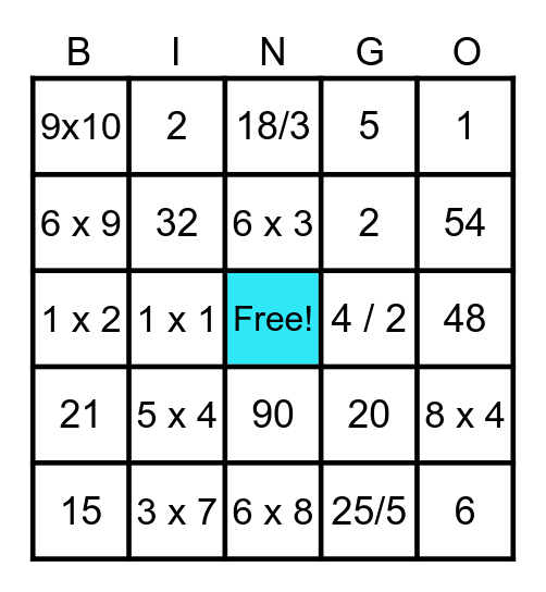 4th Grade Multiplication (lvl.1)4 Bingo Card