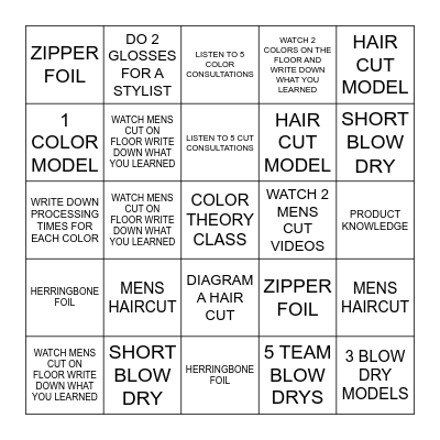 PHASE 2 MONTH 1 Bingo Card