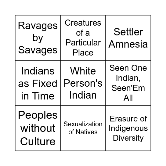 Settler Fantasy Bingo Card