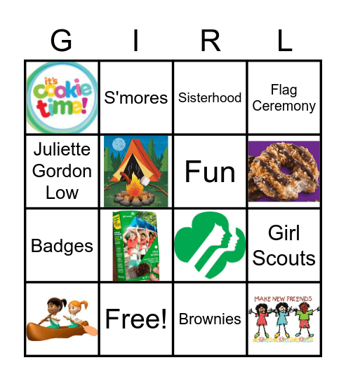 GIRL SCOUTS Bingo Card