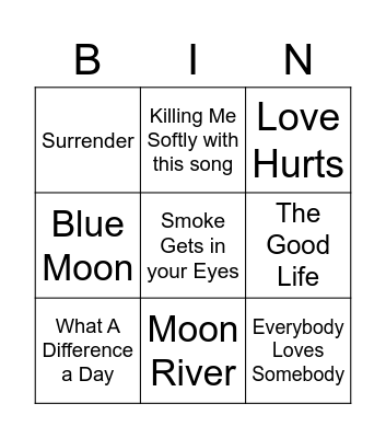 Valentines Bingo Card