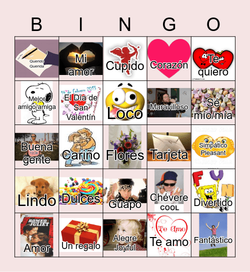 El Día De San Valentín Bingo Card