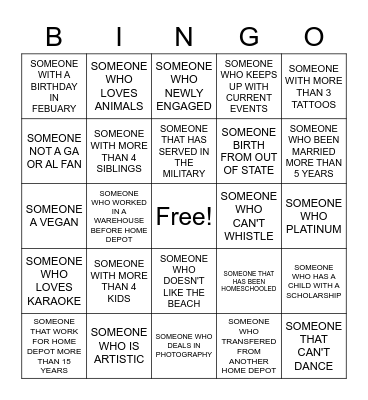 MAKE A FRIEND BINGO Card