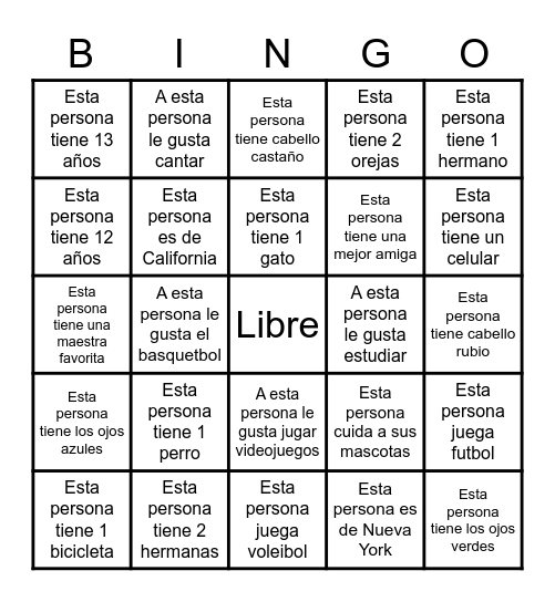 Preguntas!                           Profa. Cerecerez Bingo Card