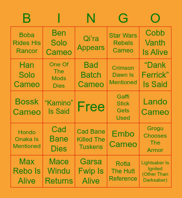 Boba Bingo Card