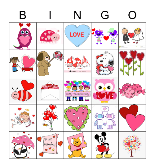 Valentine's Day Bingo Card