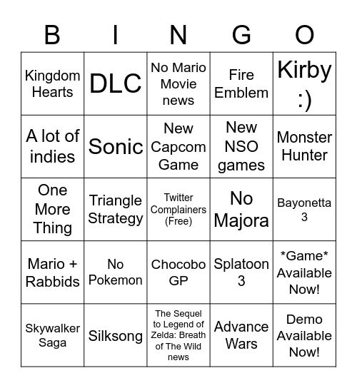 Direct Bingo Card