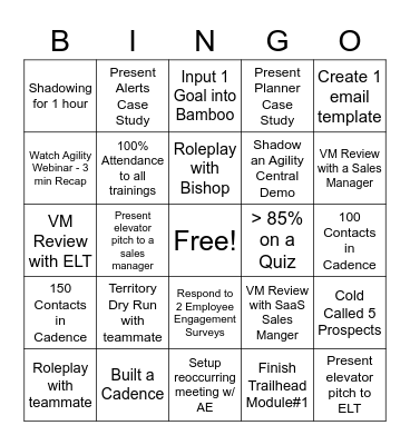 SDR Bootcamp BINGO Card