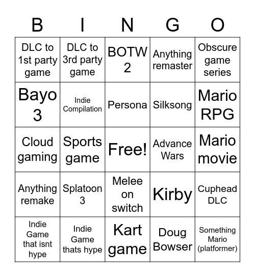 Direct Bingo 2/9 Bingo Card