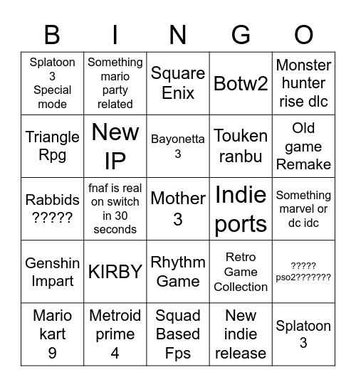 Nondo bondgo Bingo Card