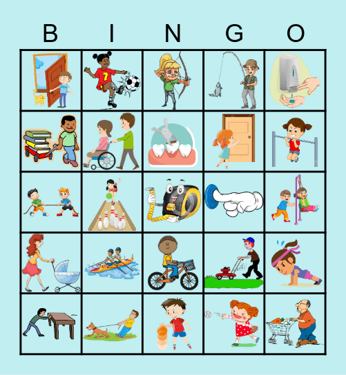 Push and Pull Bingo Card