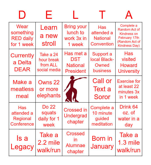 DST BINGO Card