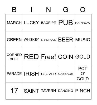 ST PADDY'S DAY Bingo Card