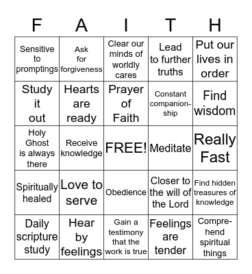 SEEK THE SPIRIT Bingo Card