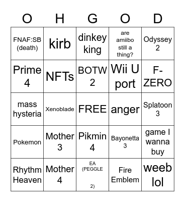 nintendo super bingo 74 DS Bingo Card