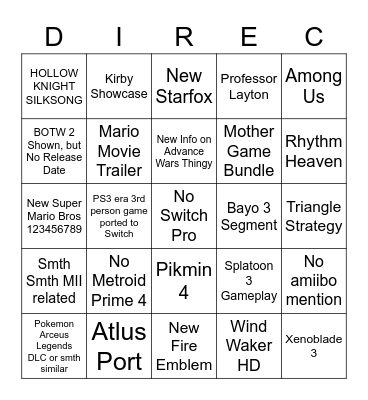 Direct 9.02.2022 Bingo Card