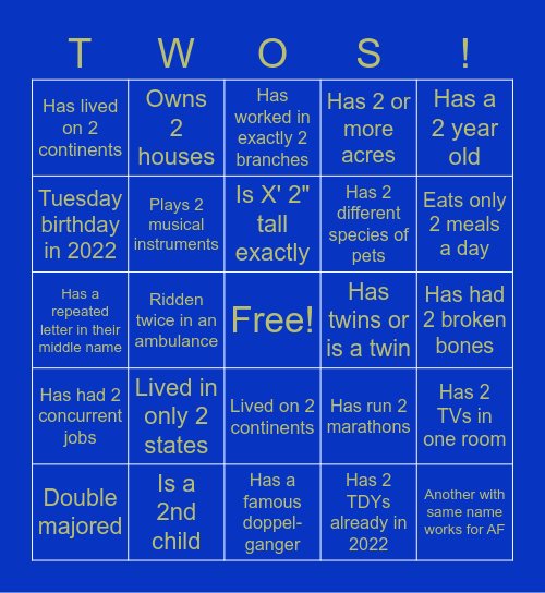 Twosday Bingo Card