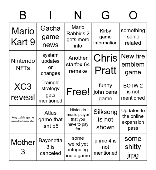 Direct 2/9/22 Bingo Card