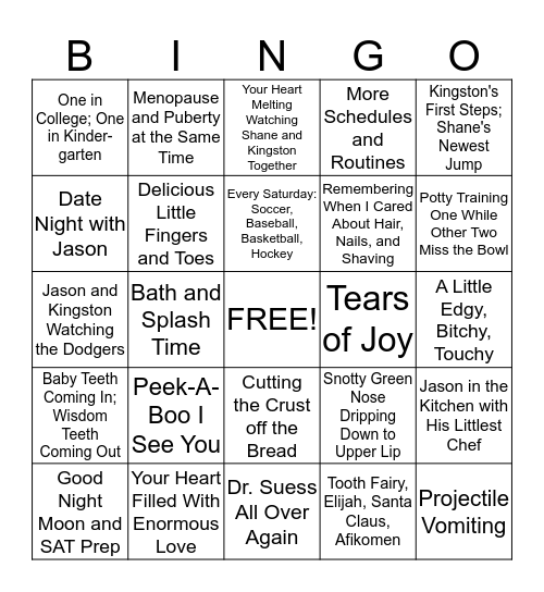 WHAT HOLLY CAN EXPECT Bingo Card