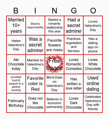 Valentine's Bingo Card