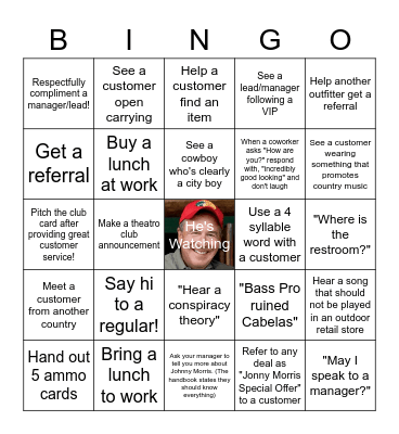 Morris Bingo Card