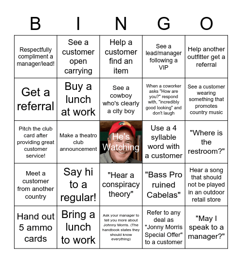 Morris Bingo Card