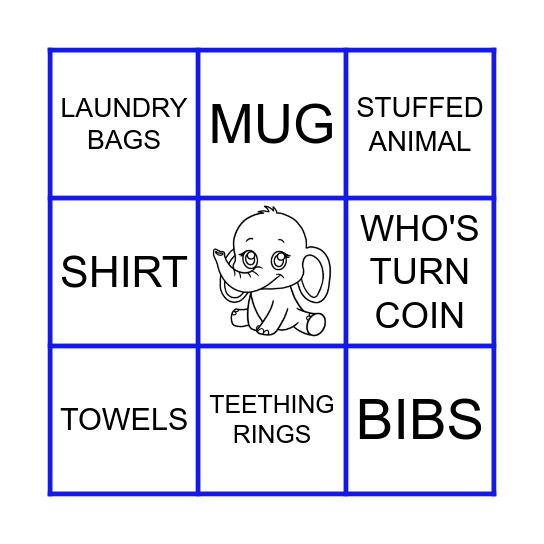 Baby Shower Bingo Card