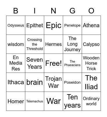 Odyssey BINGO Card