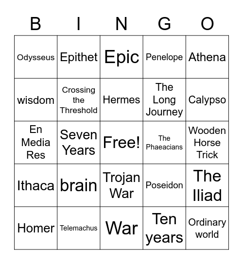 Odyssey BINGO Card