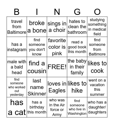 Family Affair Bingo Card