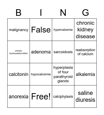 Love Your Parathyroids Bingo Card