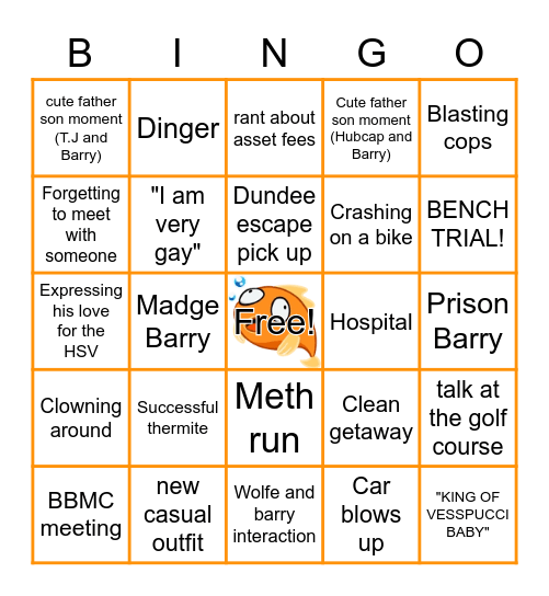 👑 Barry Benson Bingo 👑 Bingo Card