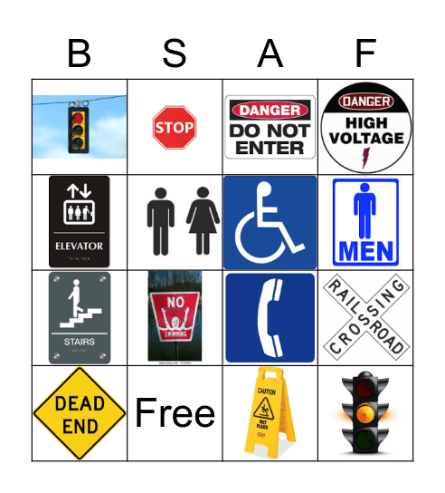 safety signs Bingo Card