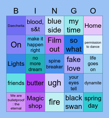 BTS BINGO Card