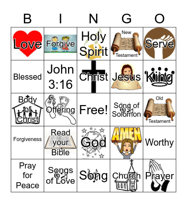 Church Bingo Card