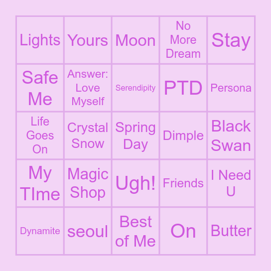 @rafaisamess Bingo Card