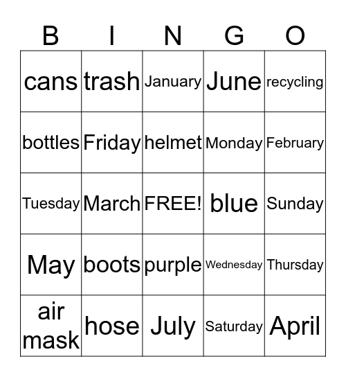 Camp Can-Do Bingo Card