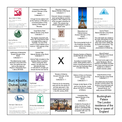 Passport Bingo Card