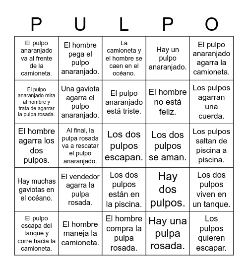 OKTAPODI LOTERIA Bingo Card