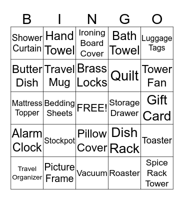 Lindsey and Eddie's Wedding Shower Bingo Card