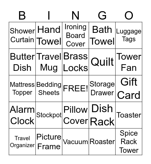 Lindsey and Eddie's Wedding Shower Bingo Card